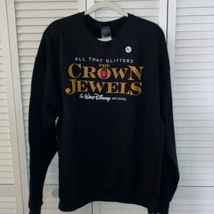 Limited Disney Sweatshirt, The Crown Jewels, Black, Unisex,‎ size CL NWT